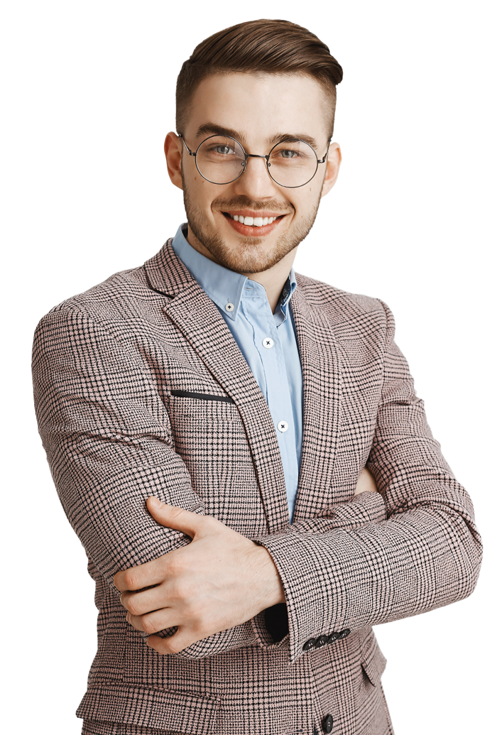 Smiling marketing professional